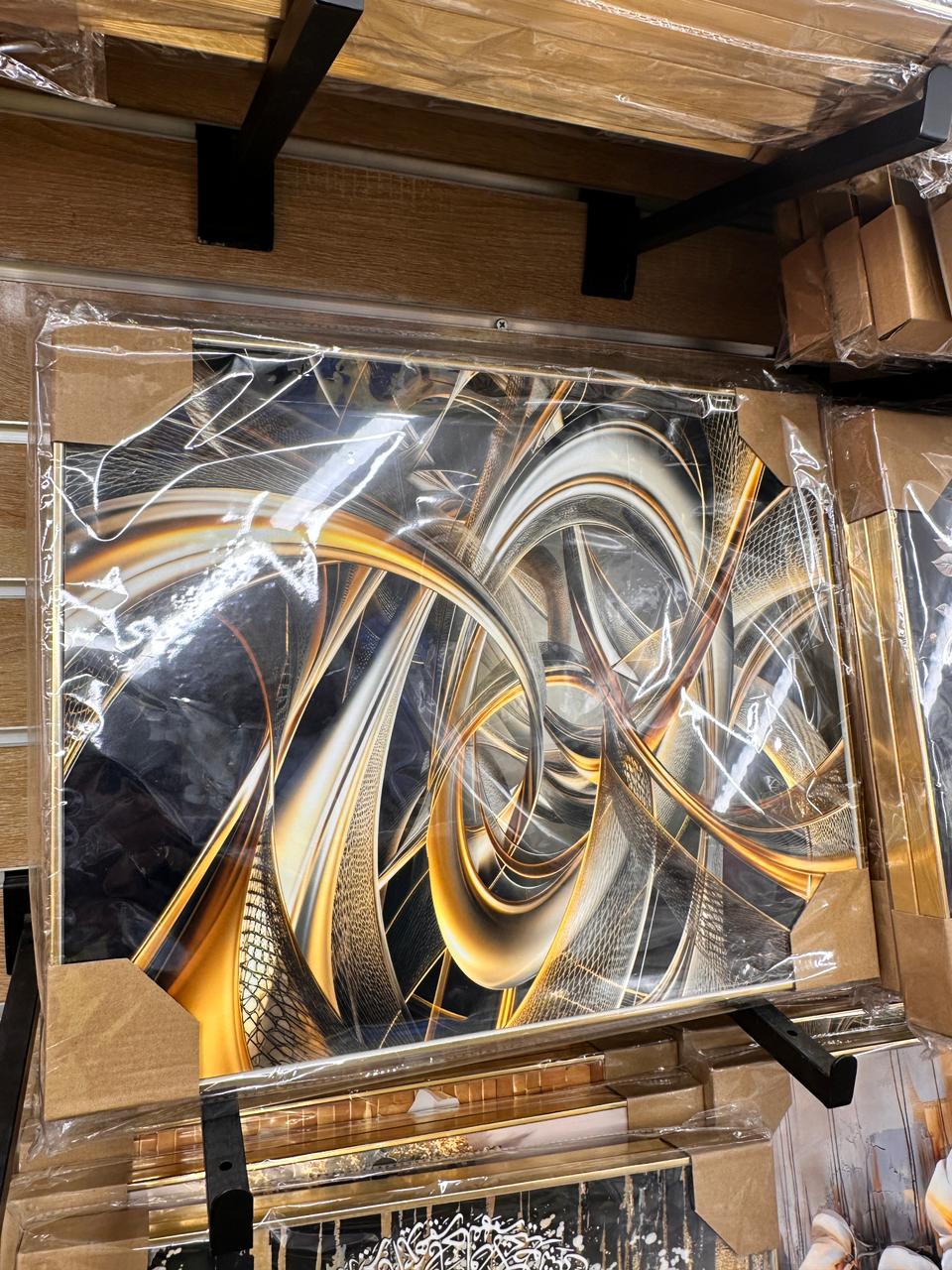 Cache-Compteur Spirale Dorée Abstraite