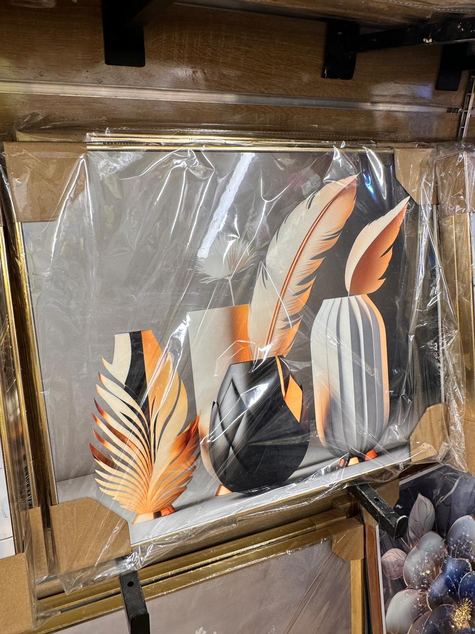 Cache-Compteur Trio de Vases & Plumes Graphiques