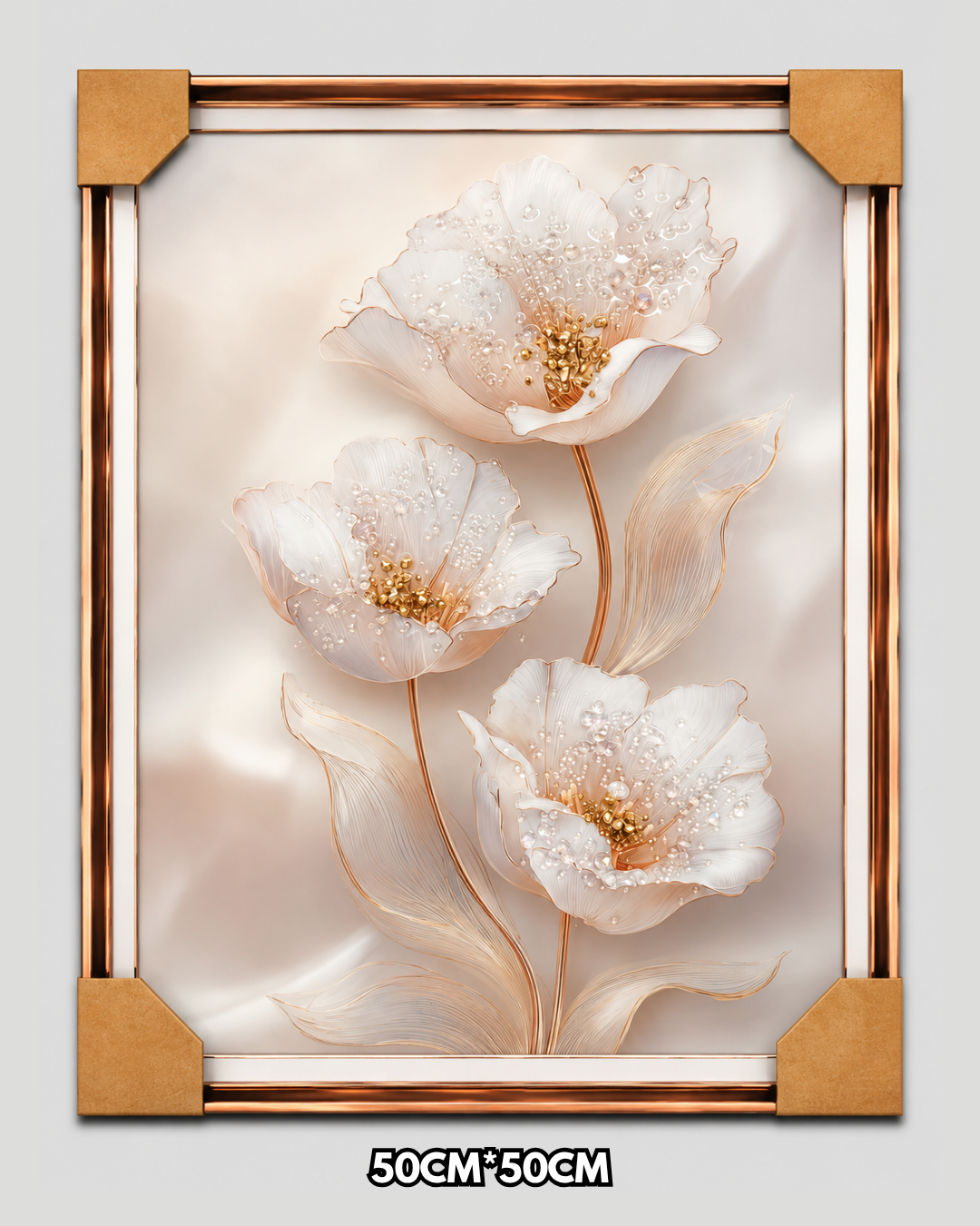 Fleurs Blanches Dorées