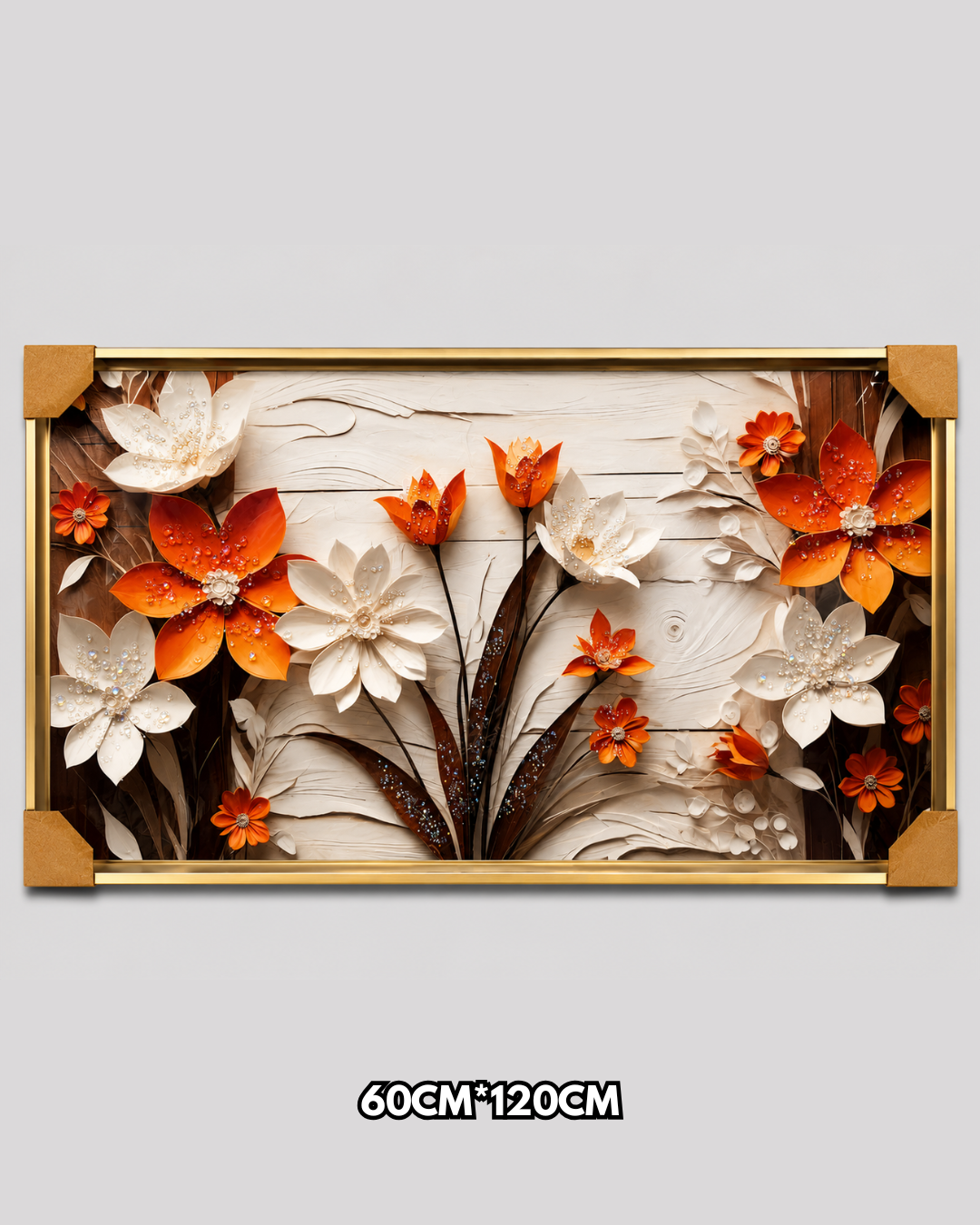 Fleurs Orange Blanc Texture