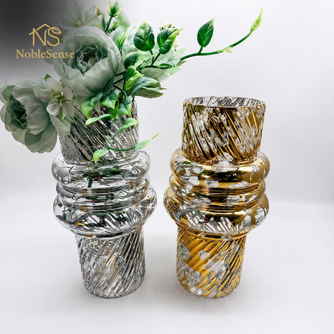 Vase Torsadé Argent & Or